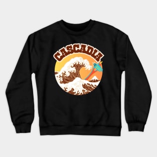 Cascadia. Great Wave of Coffee In A Cup. Crewneck Sweatshirt